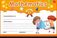 Mathematics Diploma Certificate Template Vector Image throughout Math Achievement Certificate Templates