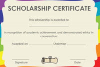 Memorial Scholarship Certificate Template | Awards with Best 10 Scholarship Award Certificate Editable Templates
