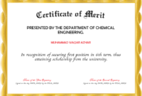 Merit Certificate Template | Certificate Templates with Fresh Certificate Of Merit Templates Editable