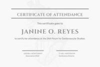 Minimalist Conference Attendance Certificate in New Conference Certificate Of Attendance Template