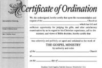 Minister License Certificate Template – Carlynstudio for Unique Ordination Certificate Templates
