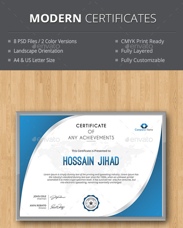 Modern Best Editable Certificate Templates In 2020 -Download Now with Unique Landscape Certificate Templates