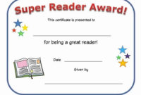 Most Improved Certificate Template Free Luxury Reading with regard to Great Job Certificate Template Free 9 Design Awards