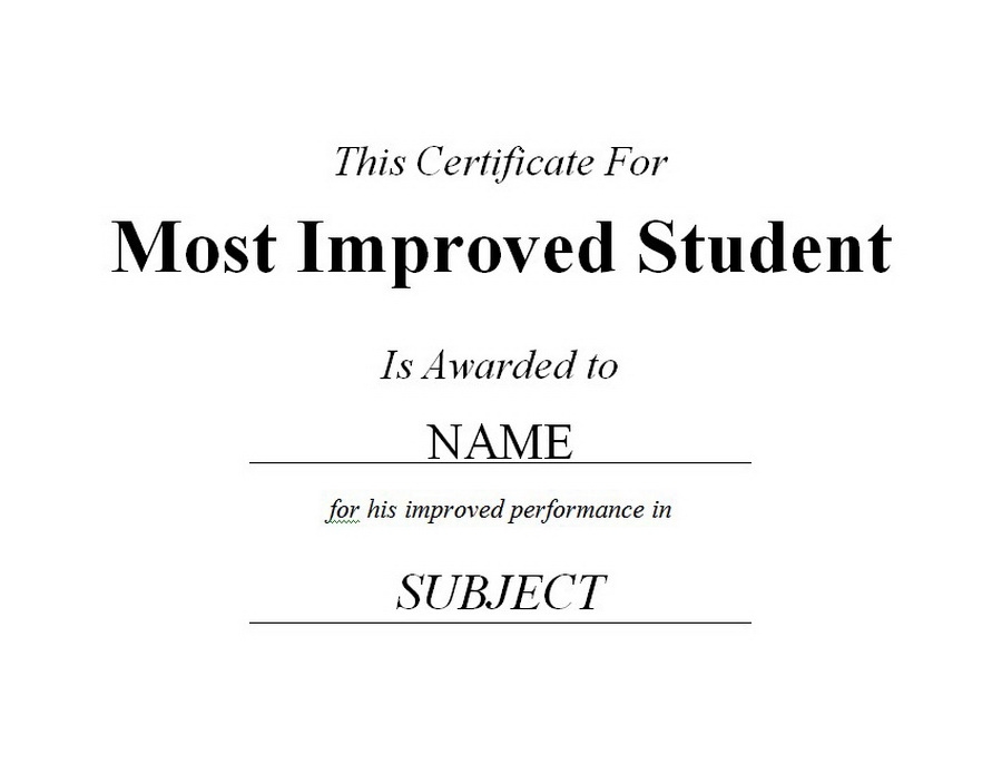 Most Improved Student Certificate 2 | Free Word Templates with regard to Most Improved Student Certificate