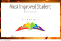 Most Improved Student Certificate Template Free Download 1 pertaining to Quality Most Improved Student Certificate