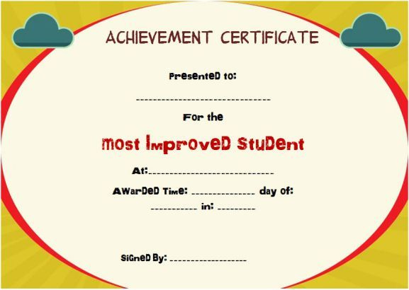 Most Improved Student Of The Year Award | Student in Quality Most Improved Student Certificate