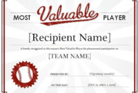 Most Valuable Player Award Certificate: It Is A Recognition with regard to Mvp Certificate Template