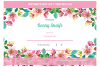 Mother'S Day Gift Certificate Template – Pdf Templates | Jotform with Spa Day Gift Certificate Template