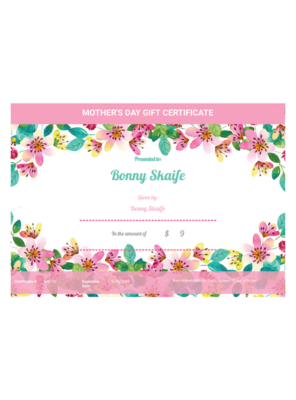 Mother'S Day Gift Certificate Template - Pdf Templates | Jotform within Quality Mothers Day Gift Certificate Template