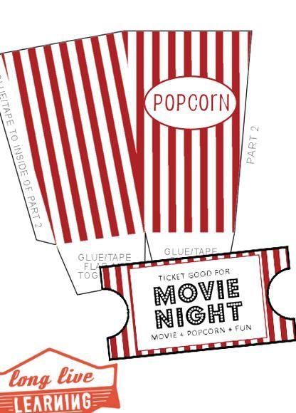 Movie Night Pack Popcorn Box Movie Tickets Happy Trails Wild with regard to Movie Gift Certificate Template