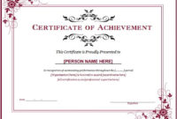 Ms Word Achievement Award Certificate Templates | Word for Word Certificate Of Achievement Template