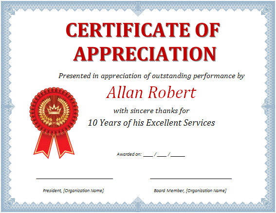 Ms Word Certificate Of Appreciation | Office Templates Online with regard to Best Certificate Of Recognition Word Template