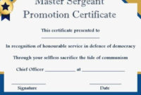 Msgt Promotion Certificate Template | Certificate Templates pertaining to Unique Job Promotion Certificate Template Free