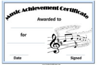 Music Award Certificates | Award Certificates, Awards in Quality Piano Certificate Template Free Printable