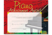 Music In Motion: Colorful Award Certificates Piano throughout Piano Certificate Template Free Printable