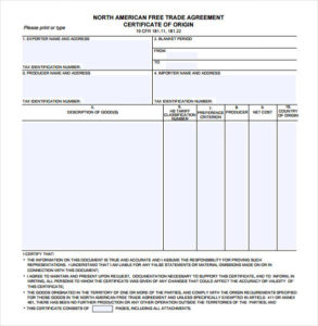 Nafta Certificate Template In 2020 | Certificate Templates regarding Fresh Nafta Certificate Template