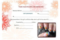 Nail Salon Gift Certificates | Certificate Templates, Gift in Nail Salon Gift Certificate Template