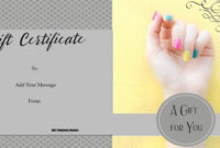 Nail Salon Gift Certificates Free Nail Salon Gift throughout Free Printable Manicure Gift Certificate Template