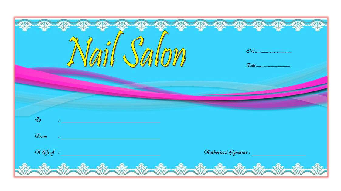 Nail Salon Gift Voucher Template Free 1 | Voucher Template in Nail Gift Certificate Template Free