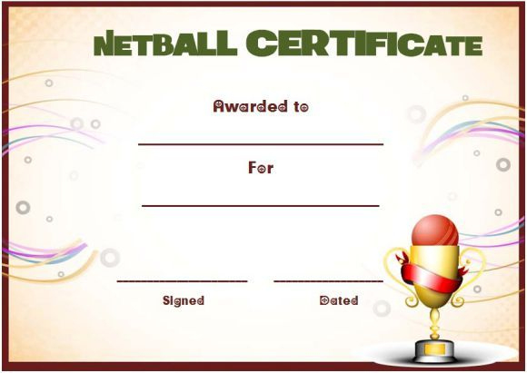 Netball Award Certificate Template | Awards Certificates for Netball Achievement Certificate Template