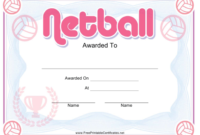 Netball Pink Certificate Template Download Printable Pdf for New Netball Achievement Certificate Template