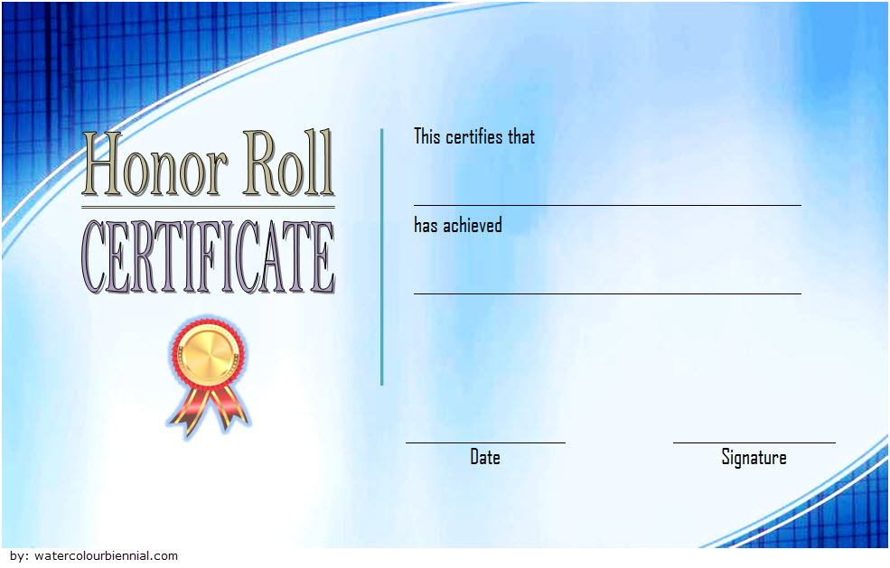 New Honor Roll Certificate Template Free 3 In 2020 for Quality Honor Roll Certificate Template Free 7 Ideas