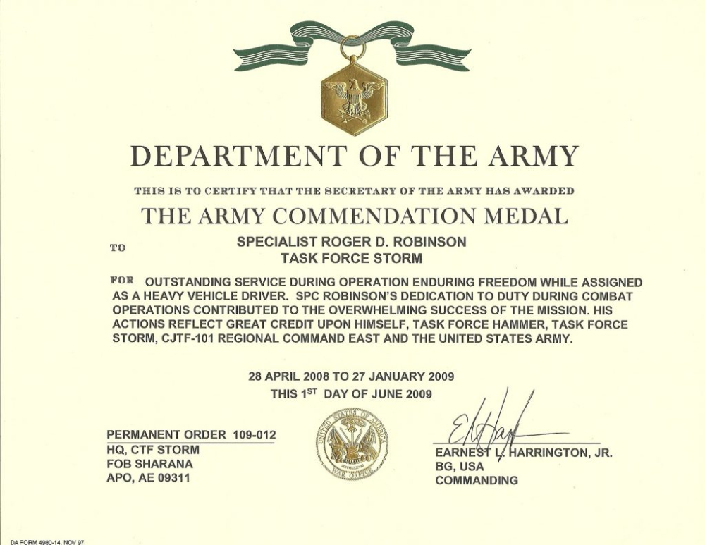 Nice Army Achievement Medal Certificate Template Photos throughout Army Good Conduct Medal Certificate Template