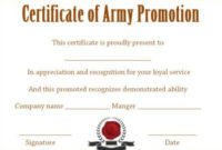 Officer Promotion Certificate Template | Certificate within Officer Promotion Certificate Template
