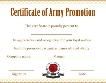 Officer Promotion Certificate Template | Certificate within Officer Promotion Certificate Template