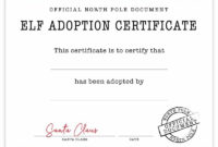Official Elf Adoption Certificate – Free Elf On The Shelf within Elf Adoption Certificate Free Printable