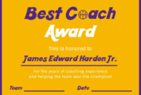 Online Best Coach Award Certificate Template | Fotor Design intended for Best Coach Certificate Template
