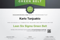 Online Green Belt Training & Certification – Goleansixsigma regarding Green Belt Certificate Template
