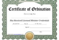 Ordination Certificate Template: 14+ Unique And Free intended for Ordination Certificate Template