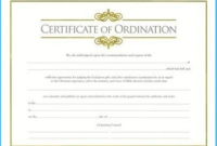 Ordination Certificate Templates (5) – Templates Example regarding Certificate Of Ordination Template