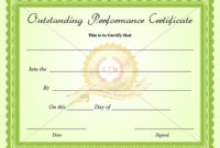 Outstanding-Performance-Certificate-Green-Business in Best Best Performance Certificate Template