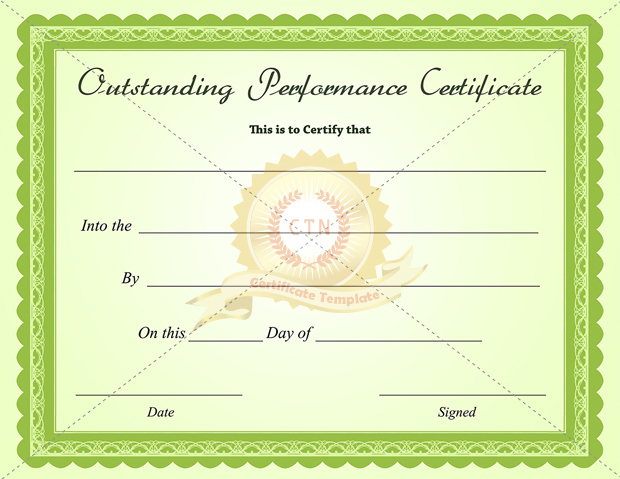 Outstanding-Performance-Certificate-Green-Business with regard to Outstanding Performance Certificate Template