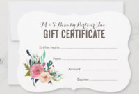 Painted Floral Salon Gift Certificate Template regarding Salon Gift Certificate Template