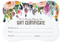 Painted Floral Salon Gift Certificate Template | Zazzle in New Salon Gift Certificate Template