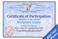 Participation Certificate Templates – Free, Printable, Add for Best Sample Certificate Of Participation Template