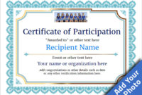 Participation Certificate Templates – Free, Printable, Add within Certification Of Participation Free Template