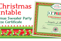 Party Simplicity Free Christmas Printable Ugly Christmas in Unique Free Ugly Christmas Sweater Certificate Template