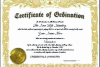 Pastor Ordination Certificate Template Inspirational with Unique Ordination Certificate Templates