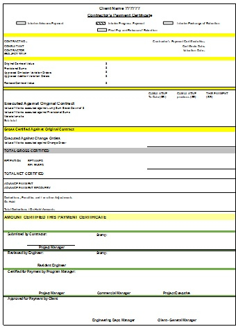 Payment Certificate Excel Template - Planning Engineer intended for Construction Payment Certificate Template