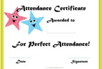 Perfect Attendance Award Certificates | Perfect Attendance within Printable Perfect Attendance Certificate Template