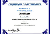 Perfect Attendance Certificate Template | Word & Excel Templates throughout New Perfect Attendance Certificate Template