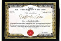Personalized Award Certificate For Worlds Best Boyfriend with New Best Boyfriend Certificate Template