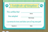 Pet Adoption Certificate Printable Free – Pet'S Gallery regarding Pet Adoption Certificate Template Free 23 Designs