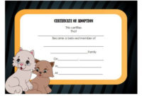 Pet Adoption Certificate Template: 10 Creative And Fun intended for New Pet Adoption Certificate Template Free 23 Designs