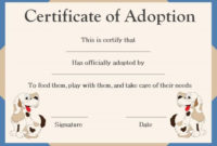 Pet Adoption Certificate Template: 10 Creative And Fun intended for Pet Adoption Certificate Editable Templates