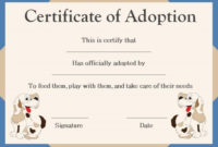 Pet Adoption Certificate Template | Pet Adoption Certificate with regard to Best Dog Adoption Certificate Editable Templates